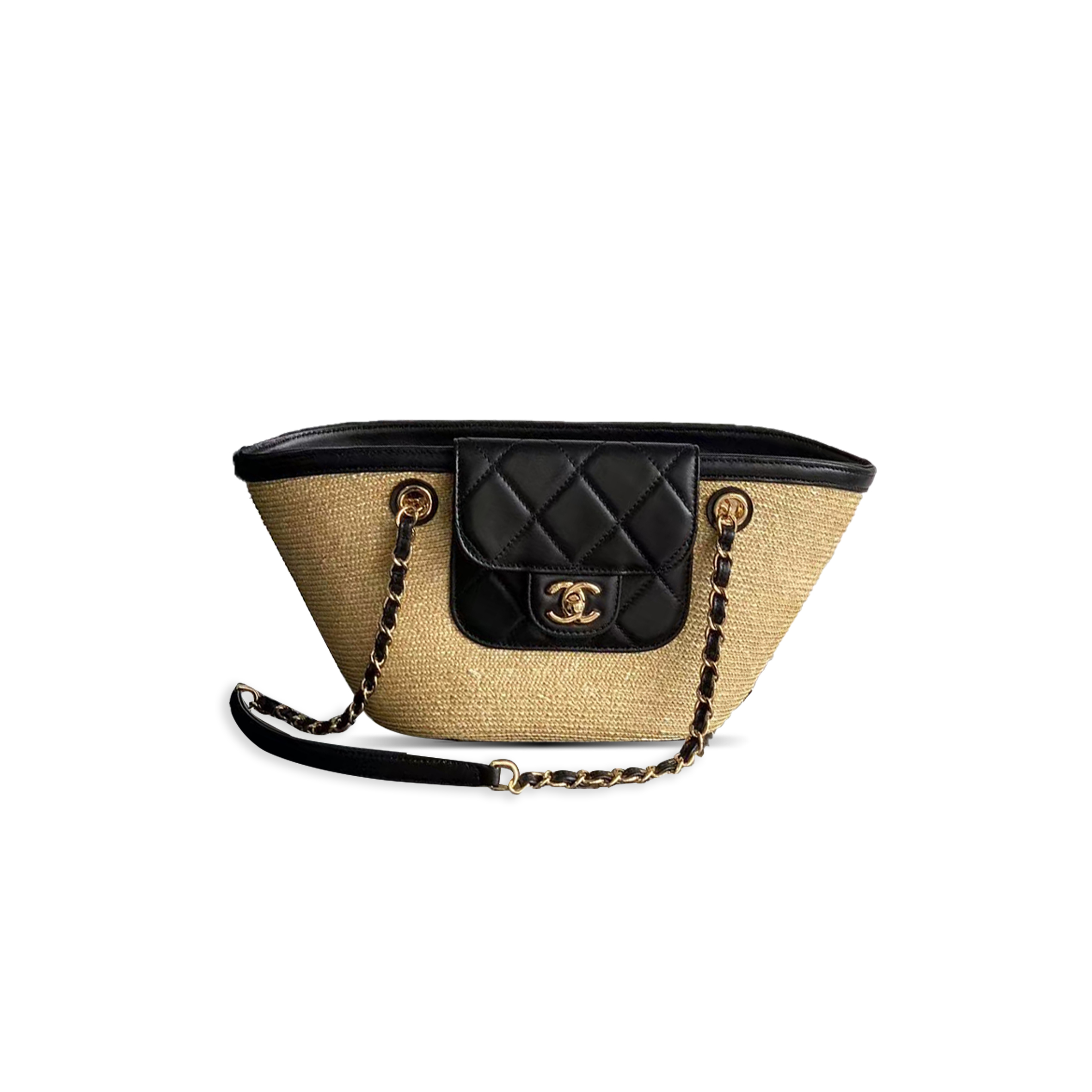 CHANEL LARGE WOVEN BASKET SHOPPING BAG (39*22*14cm)